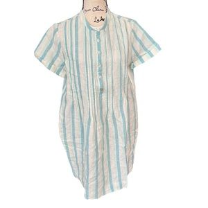 Faherty Gemina 100% linen dress Ladies size small Oca ocean Catalina stripe blue